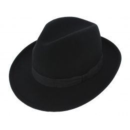 Fedora Hats Wool Felt Black- Traclet 