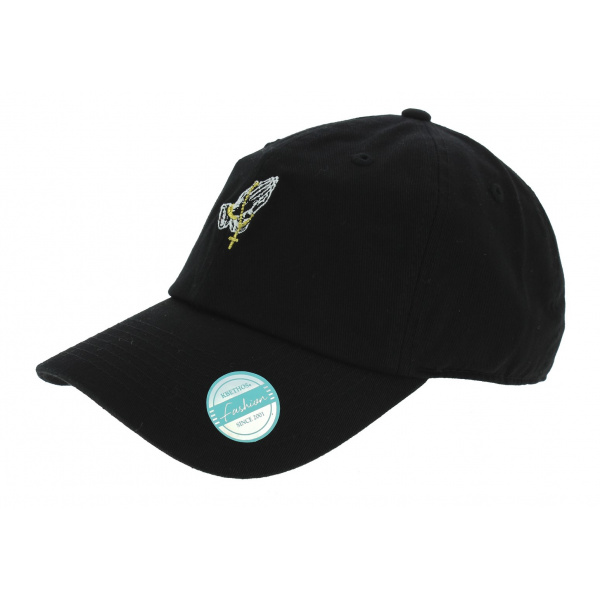 Casquette Baseball Strapback Pray Coton Noir