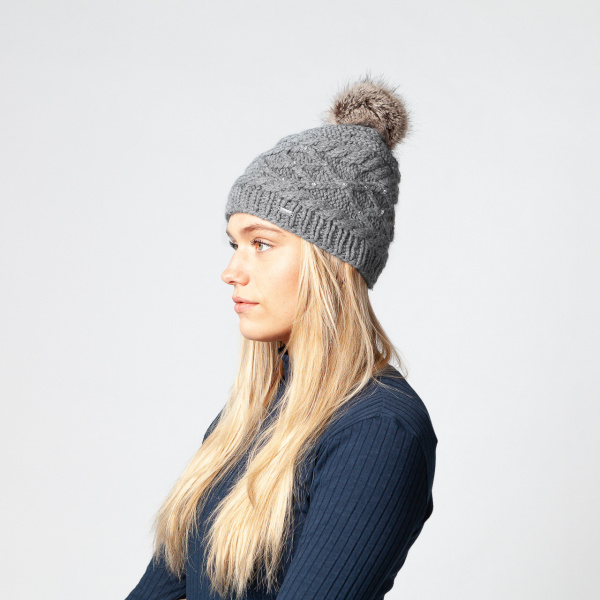 Lotus Pompom Cap Black Wool - Bars