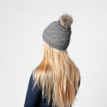 Lotus Pompom Cap Black Wool - Bars