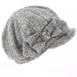 Mayser grey and black gavroche walk cap