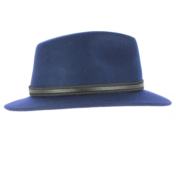 Hamilton Traveller Hat Blue Wool Felt - Crambes