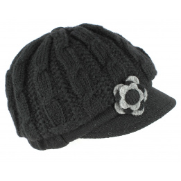 Cap Gavroche Angèle Tricot Noir - Traclet