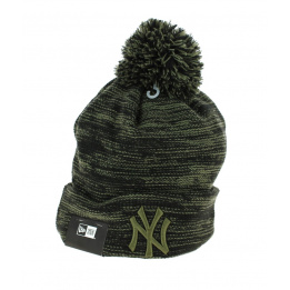 Bonnet à Pompon Marl Yankees Kaki et Noir- New Era 