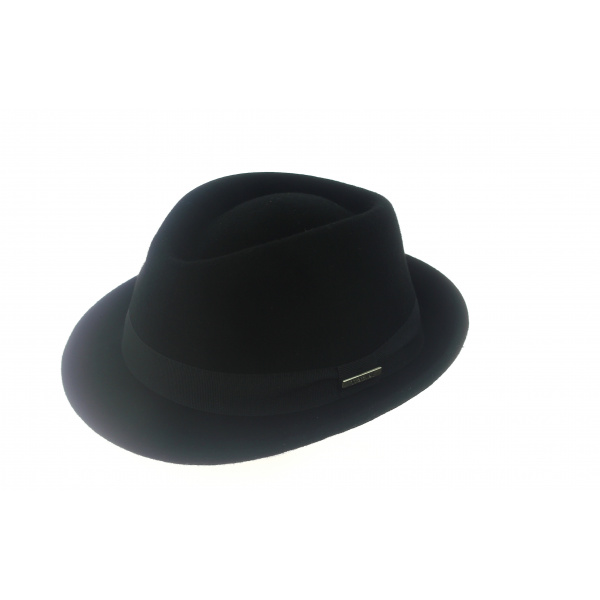 Chapeau Trilby Romans Feutre Laine Noir- Traclet 