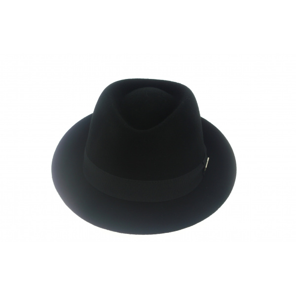 Trilby Romans Felt Hat Black Wool Felt - Traclet 