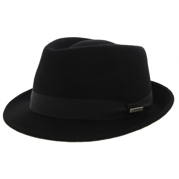 Chapeau Trilby Romans Feutre Laine Noir- Traclet 