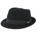 Trilby Romans Felt Hat Black Wool Felt - Traclet 