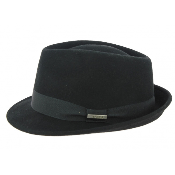 Trilby Romans Felt Hat Black Wool Felt - Traclet 