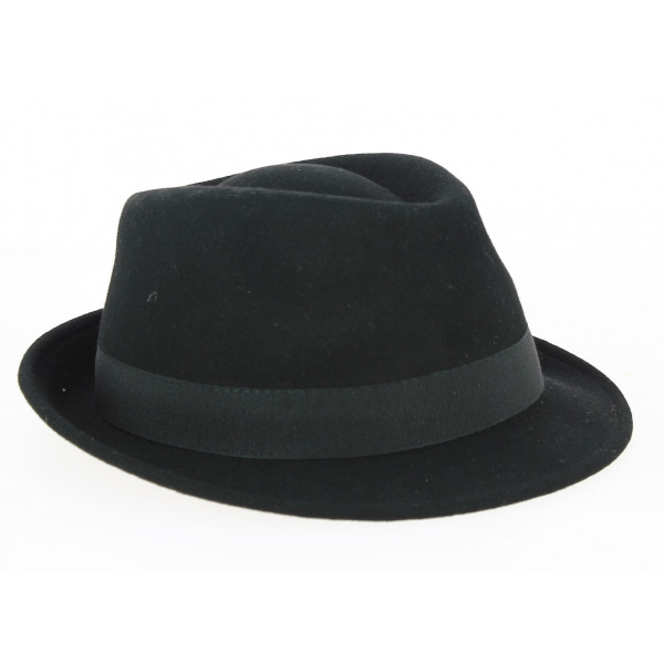 Chapeau Trilby Romans Feutre Laine Noir- Traclet 