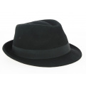 Trilby Romans Felt Hat Black Wool Felt - Traclet 