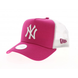 Casquette New York Yankees Essential Trucker Rose/Blanc- New Era 