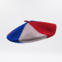 Beret Blue White White Red