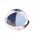 Miki Breton Patchwork Crème et Bleu Coton- Béton Ciré 