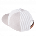 Casquette Rayures Beige Lin- Béton Ciré 