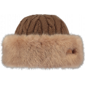 Cable Cable Faux Fur Cap Brown - Barts 